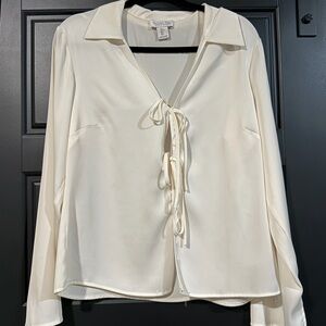 Aritzia Ivory Blouse with Front Tie